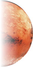 Mars-like planet illustrating UX/UI design service